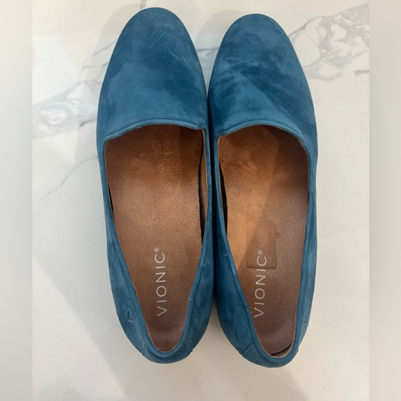 Vionic Willa II Teal Suede Loafers Slip On Size 10 Comfort Insoles - Picture 8 of 11